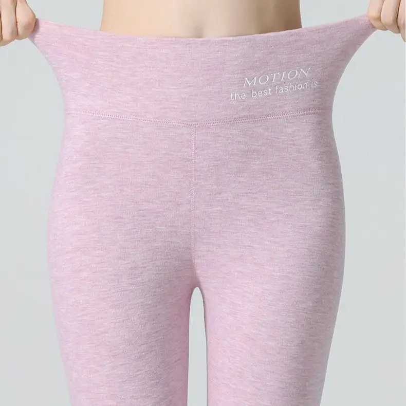 beige leggings for women Warm Tights Cotton Thick Ribbed Beige Leggings with Fleece Thermal Strech Leggings for WomenX240914