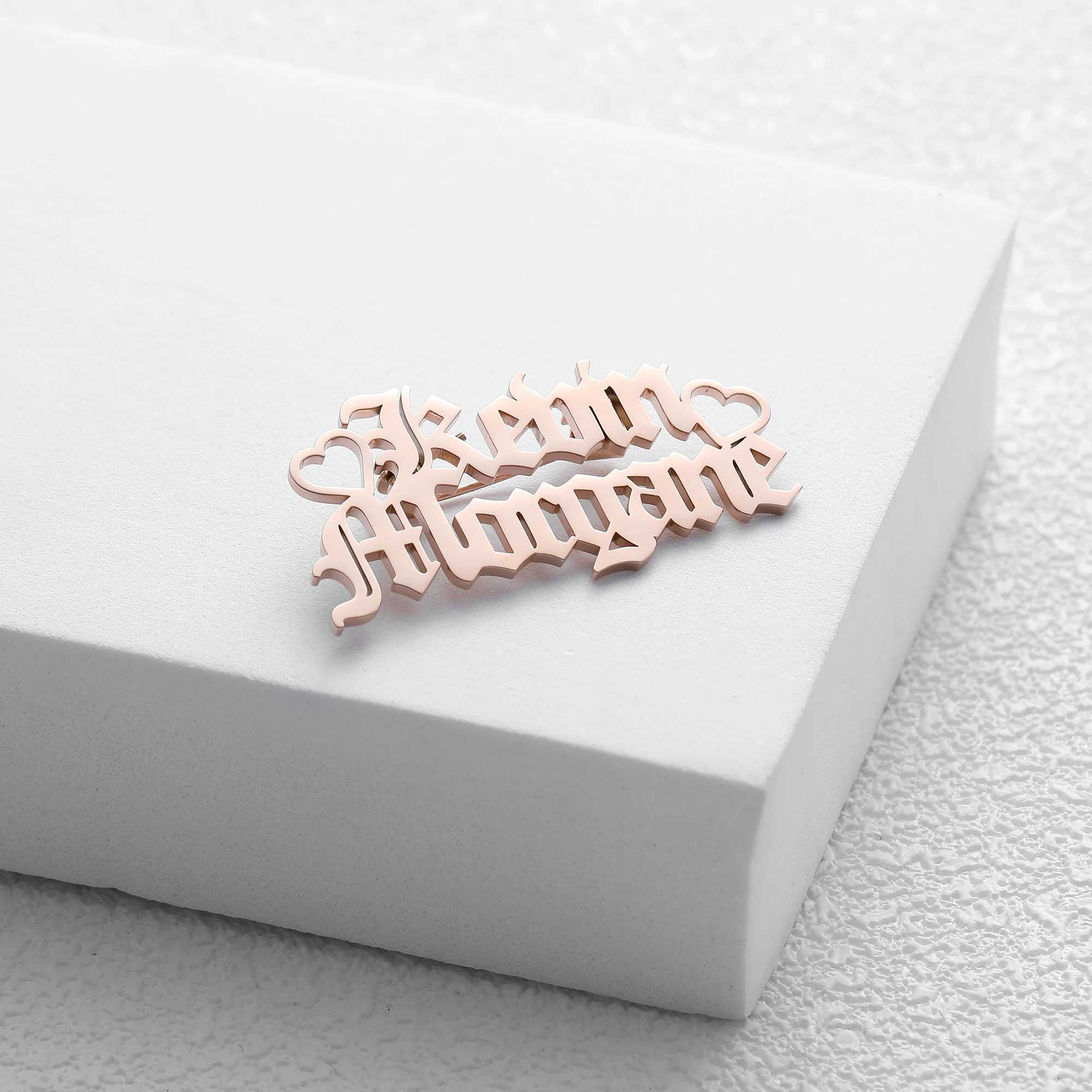 Customized Name Brooch Personalized font Selection Stainless Steel Customized Brooch Exquisite Jewelry Brides GiftX240914