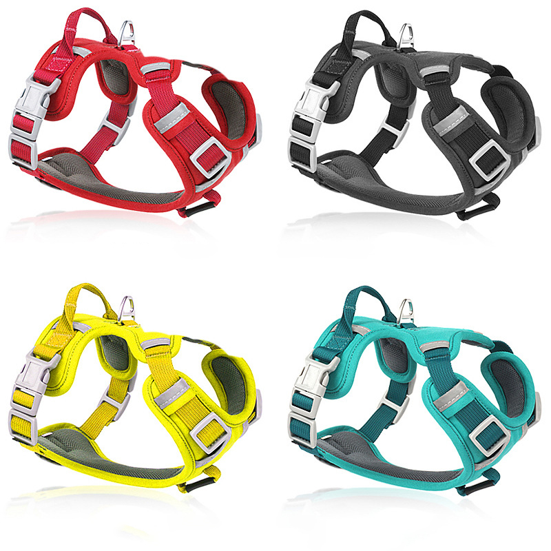 Reflective Dog Harness Medium & Large Dog Vest Adjustable Oxford Cloth Pet Harness with Control Handle for Dog Walking Training