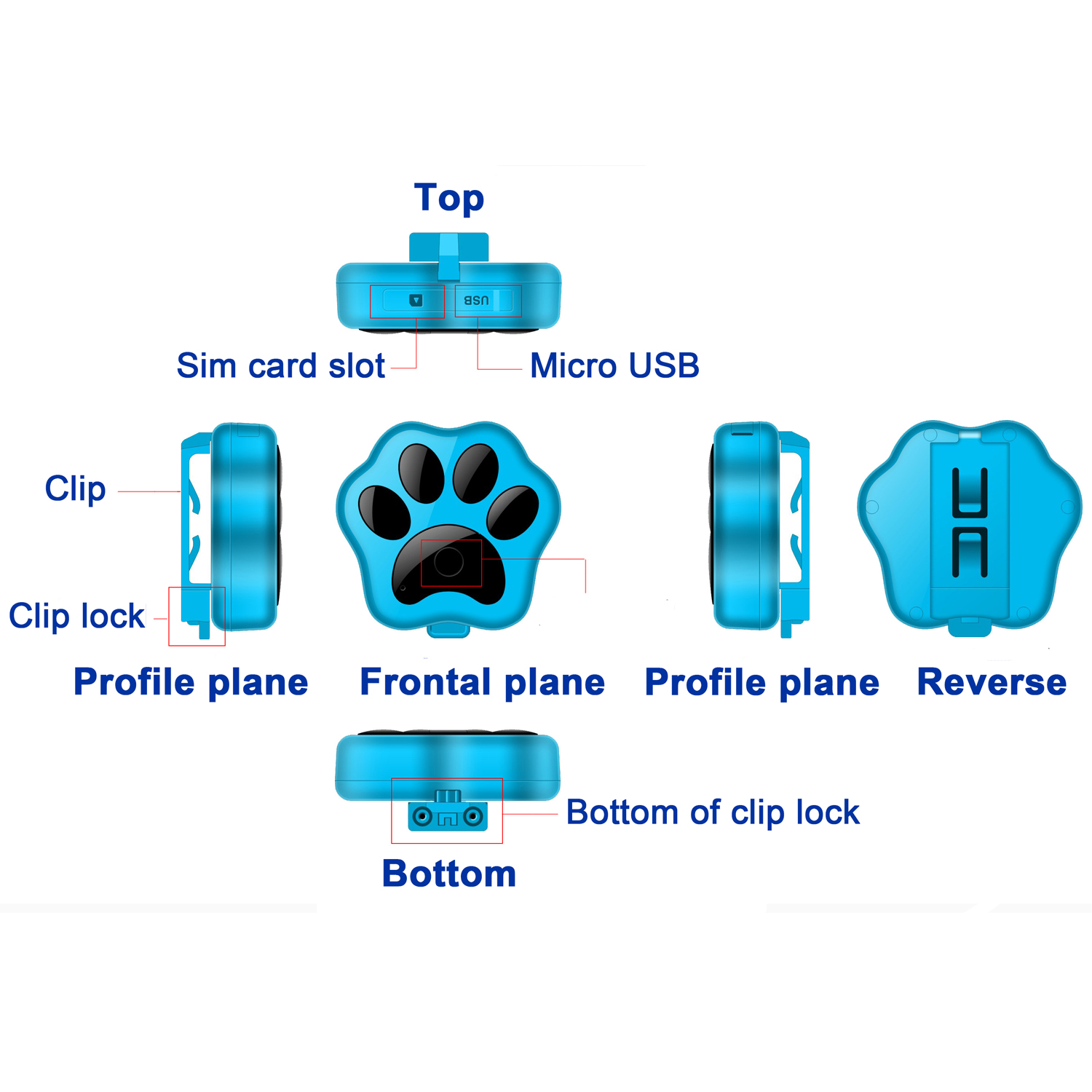 Pet GPS Tracker For Dog Cat Real-time Tracking Device Anti-lost GPS Tracking Collar For Dog Cat