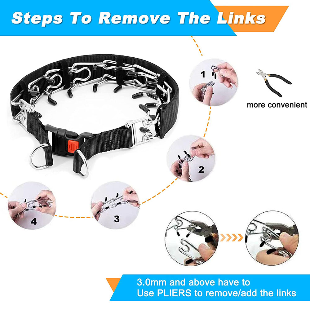 Dog Training Collar Prong Collar with Quick Release Buckle & Nylon Cover Pet Dog Spike Pinch Collar for Small Medium Large Dogs