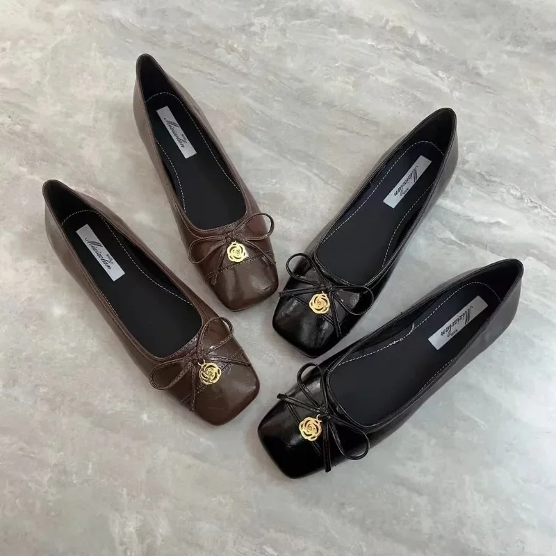 Flats Spring Bow Dress 2024 New Designer Women Party Walking Sandals Shoes Female b1fd