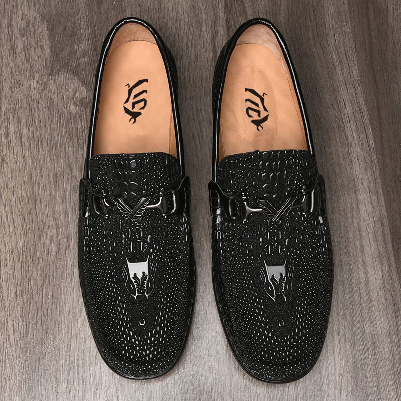 Genuine Leather Men's Footwear Slip on Office Formal Shoes Wedding Party Dress Shoes Luxury Brand Driving Lazy Loafers Moccasins