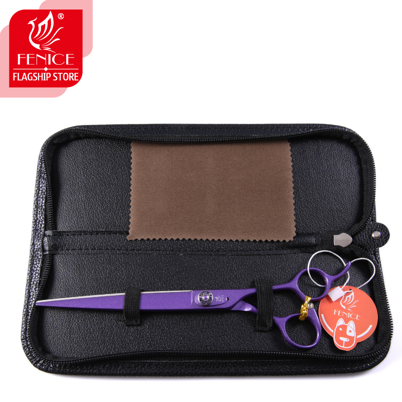 Fenice Professional Purple Pet Grooming Scissors 7.0/7.5/8.0 Inch Dog Hair Cutting Shears Tijeras