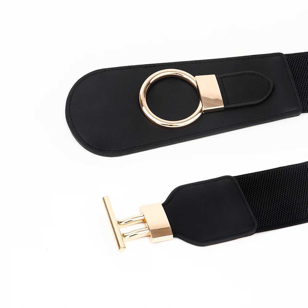 Luxury ladies wide belt elastic vintage buckle leather wide fashion wild pin buckle womens belt waist seal beltX240914