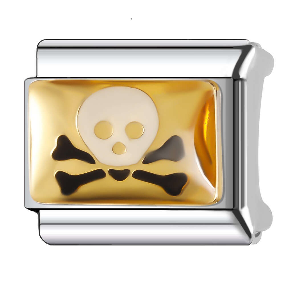 New Women's Gift Skull head Bead Italian Charms Links Bangle Beads Fit 9mm Stainless Steel Bracelet Making DIY For Women Fashion Jewelry