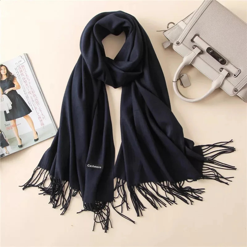 200*70cm Winter Fashion female Cashmere Wool thin Scarf Lady warm Shawl Pure colour UNISEX Pashmina solid wrap women 240912