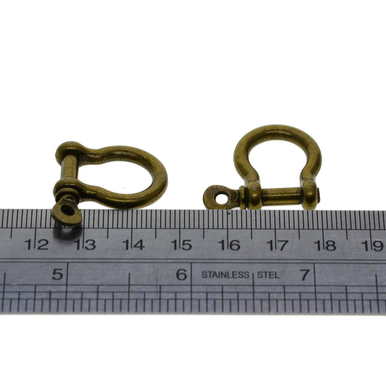 6 PCS alloy screw pin lock U hook shackle leather bangle connector joint horse shoe keychain lanyard FOB EDC DIYX240914