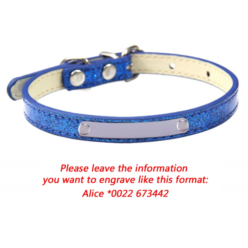 Bling Leather Cat Collar Personalized Name Collar for Cats Small Dog Puppy Necklace Kitten Accessories Nameplate Free Engraving