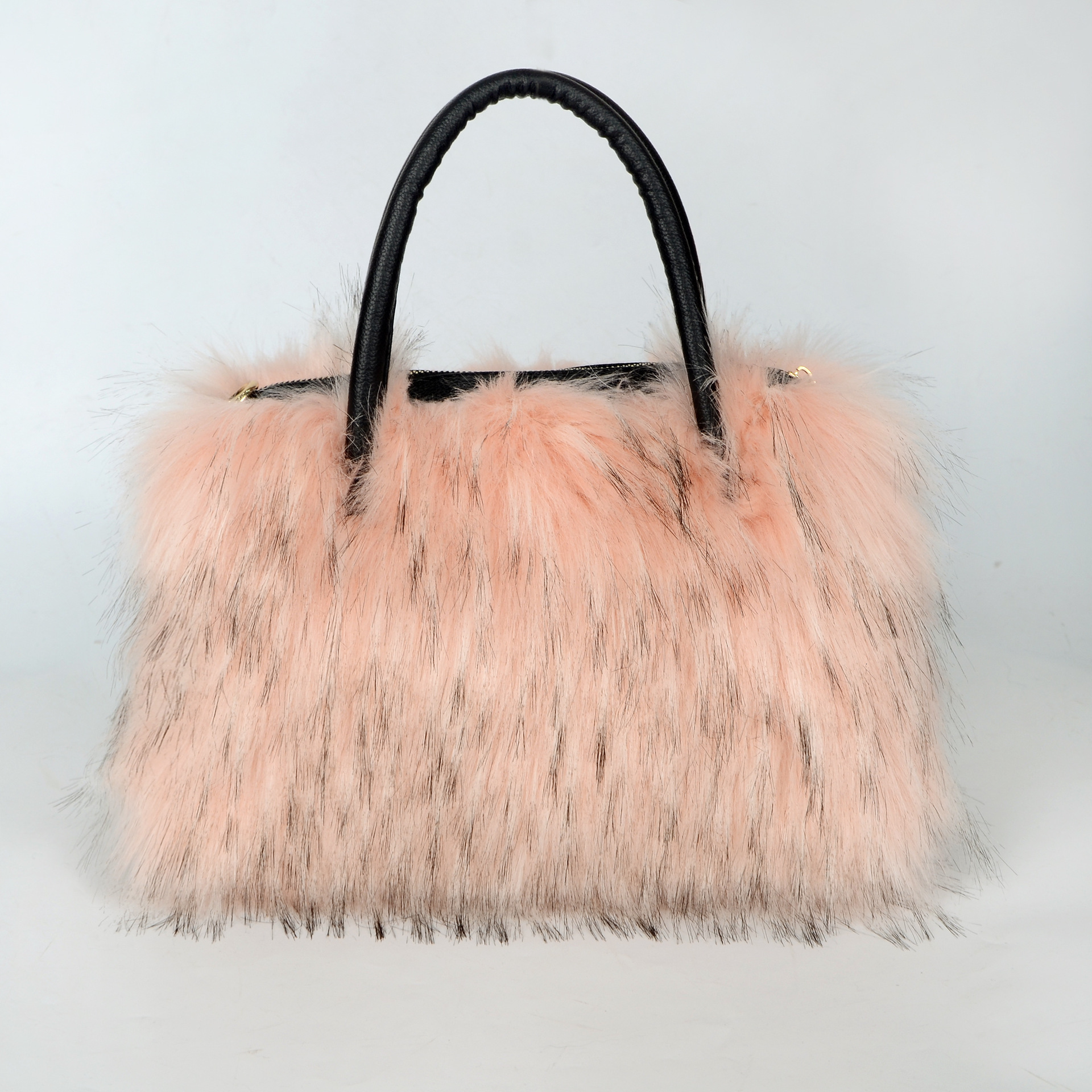 Designer Hair 2025 New Light Luxury Fashion Raccoon Hair Handheld Shoulder Bag Plush Women's Imitation Leather Bag Tote Bag Women's Leisure 