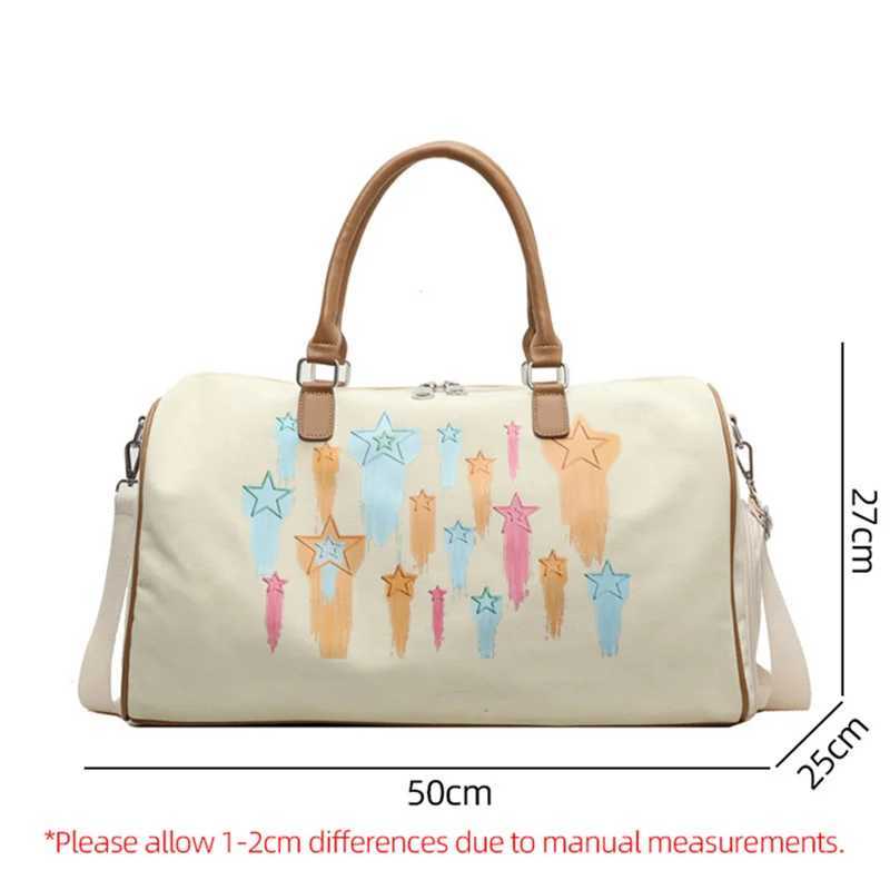 Carry on Short Distance Travel Bag Graffiti Outdoor Sports Gym Fitness Shoulder Tote Large Storage Luggage Handbag for Women 240914