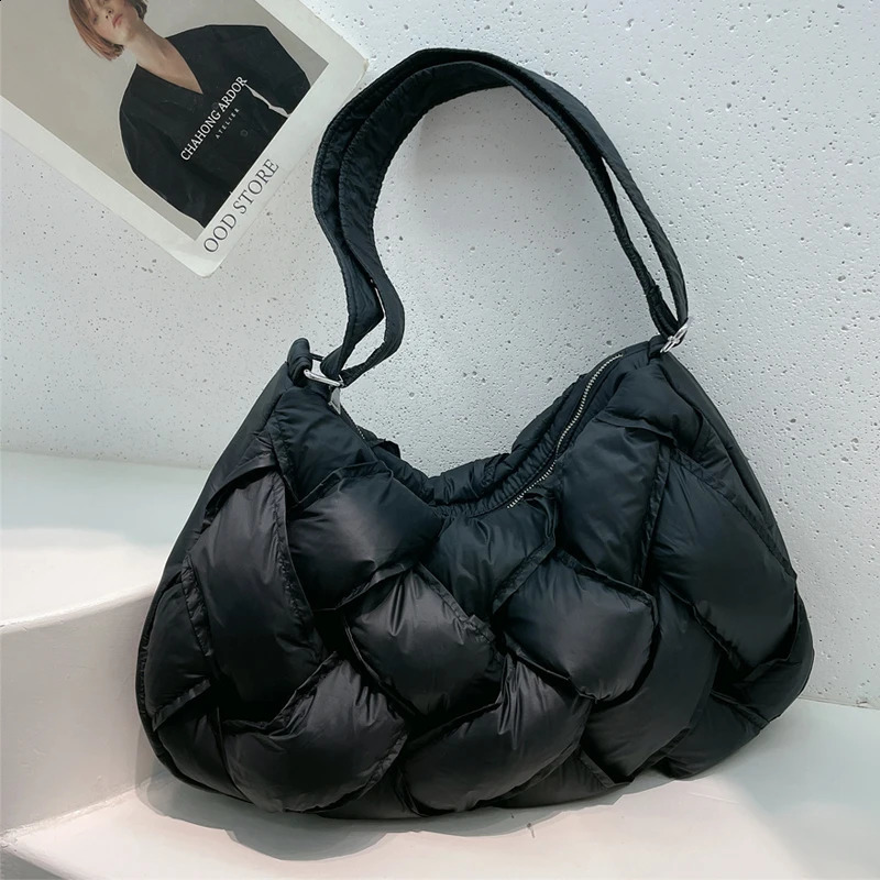 Nylon filled cotton bag womens y ner handbag wallet fashion large capacity woven shoulder cross body 240913