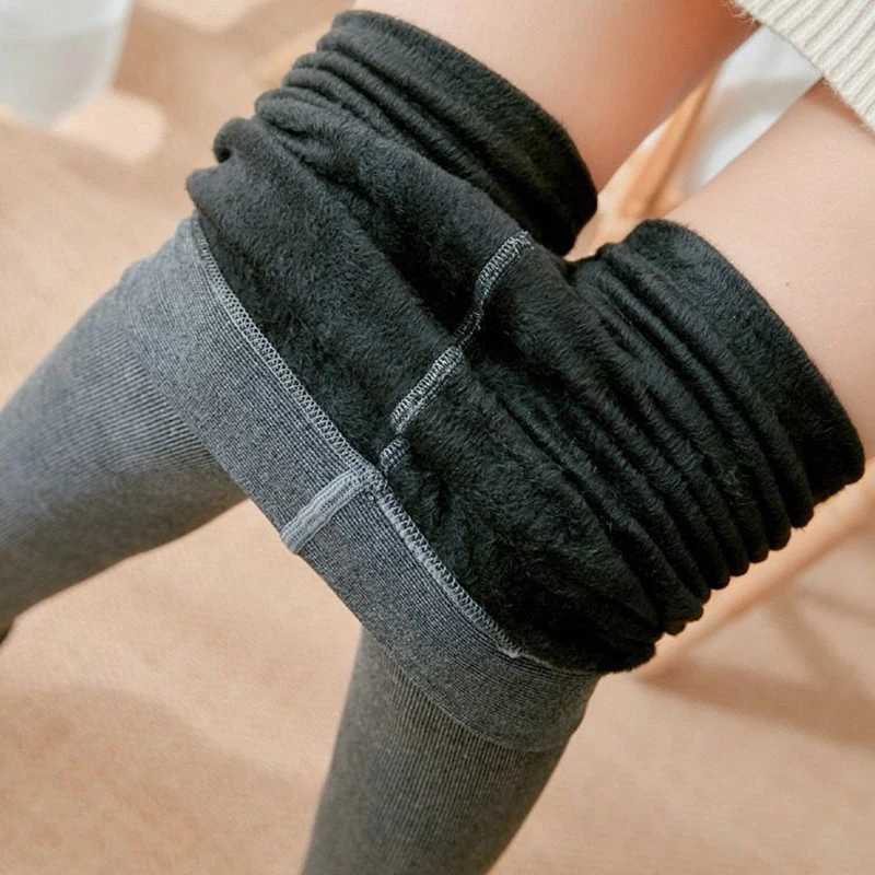 Winter Thicken Fur Winter Leggings For Women Warm Leggins Solid Color Velvet Leggins High Waist Leggings Stretchy LeggingsX240914