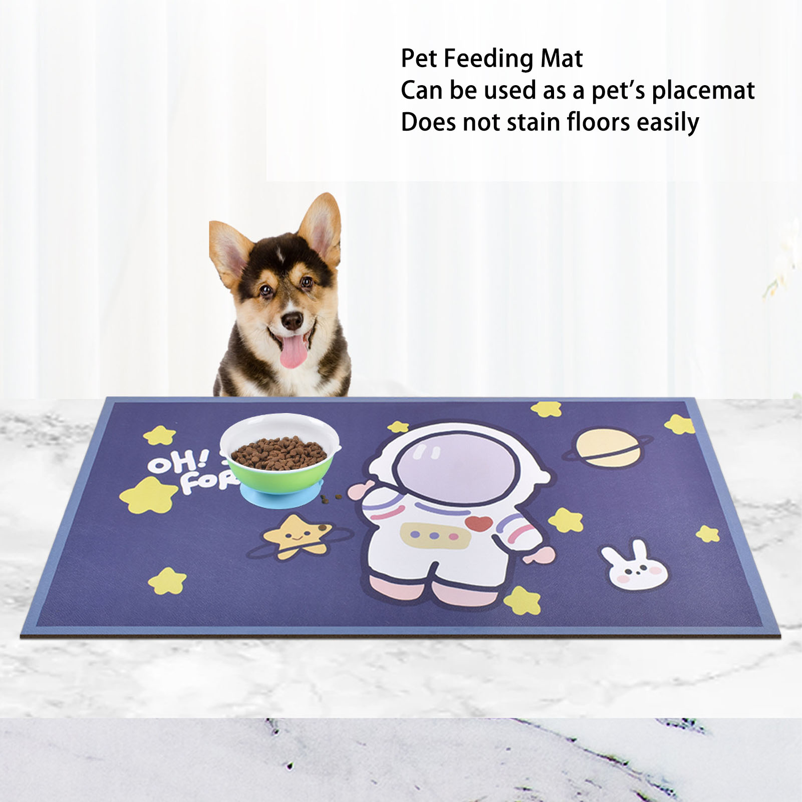 Stain Resistant Pet Feeding Mat, Absorbent, Antislip, Easy to Clean, Cat Bowl Mat, Dogs and Cats