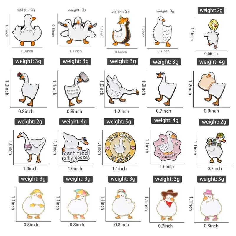 Lovely Goose Collected Enamel Pins Custom Cartoon Goose Holding Rose Badge Lapel Backpack Brooches Jewelry Gift for Kid FriendX240914