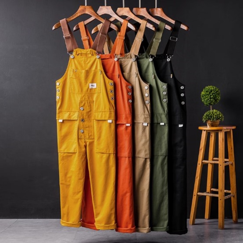New Hip Hop Streetwear Bib Pants Overall Jean Fashion Men Jean Overalls Ripped Bib Jeans For Men Male Ripped Denim Jumpsuit