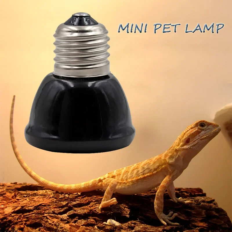 Ceramic Emitter Heat Light Mini Black Pet Heating Lamp Infrared Bulb 25/50/ 75/100W Brooder Chickens Reptile Lamp
