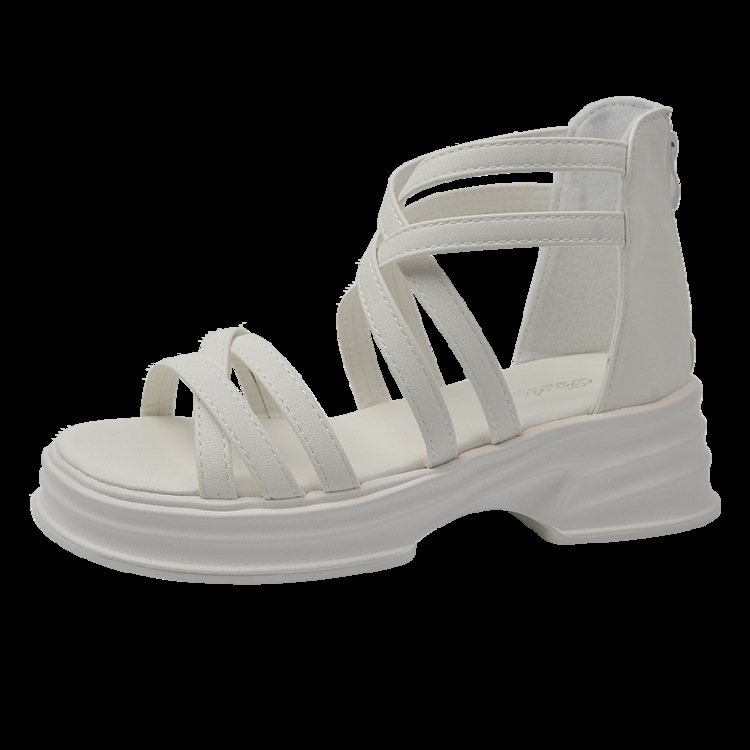 2025 new Roman Shoes Sandals Open Toe Summer Women's Heels Suit Female Beige Spring Gladiator Peep Comfort Girls Low Black Block New e208