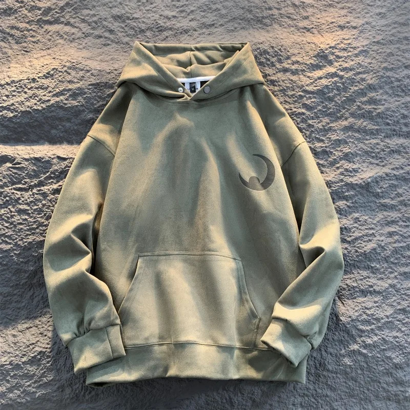 Mens Hoodie Moon Shape Harajuku Style Youth Multi Color Sweater Unisex Y2k Street Clothing Zipper 240913