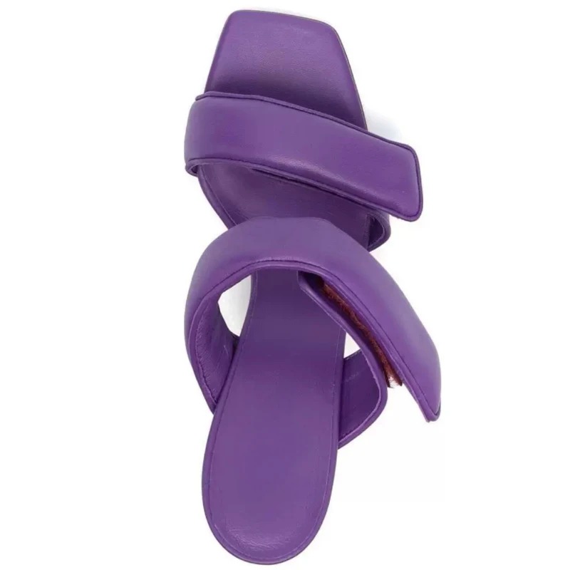 Womens hot - Fashion Square Toe Slippers, Black Purple Outdoor Beach Sandals for Women, Sizes 34-43