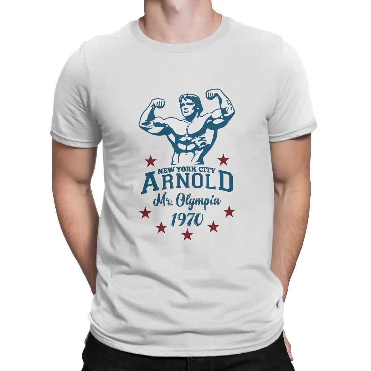 Terminator Mr. Arnold Schwarzenegger Olympia T-shirt Mens Blue Mens T-shirt CL240913