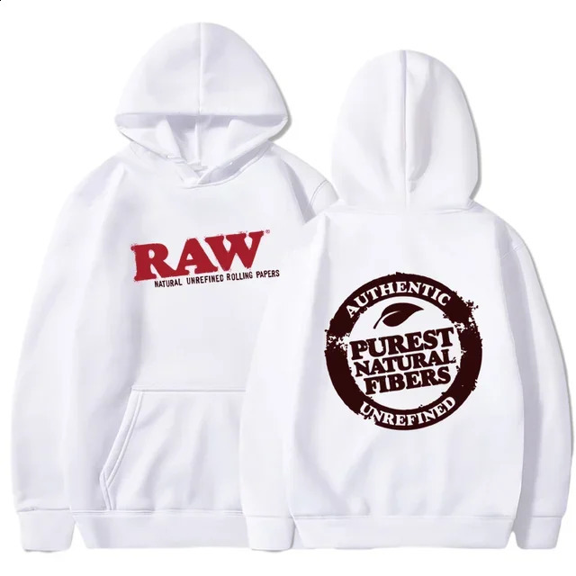 RAW Fashion Hoodie Mens Sweatshirt Polar Fleece Hooded Harajuku Hip Hop Casual Ladies High Quality Pullover 240910