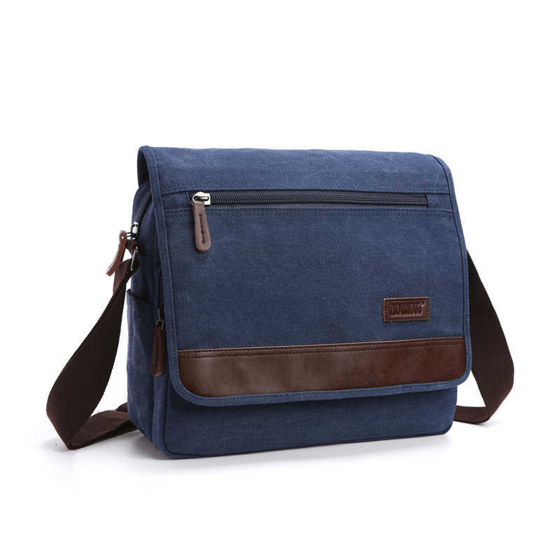 Men's casual canvas bag Korean fashion Single Shoulder Messenger Bag student schoolbag 240915