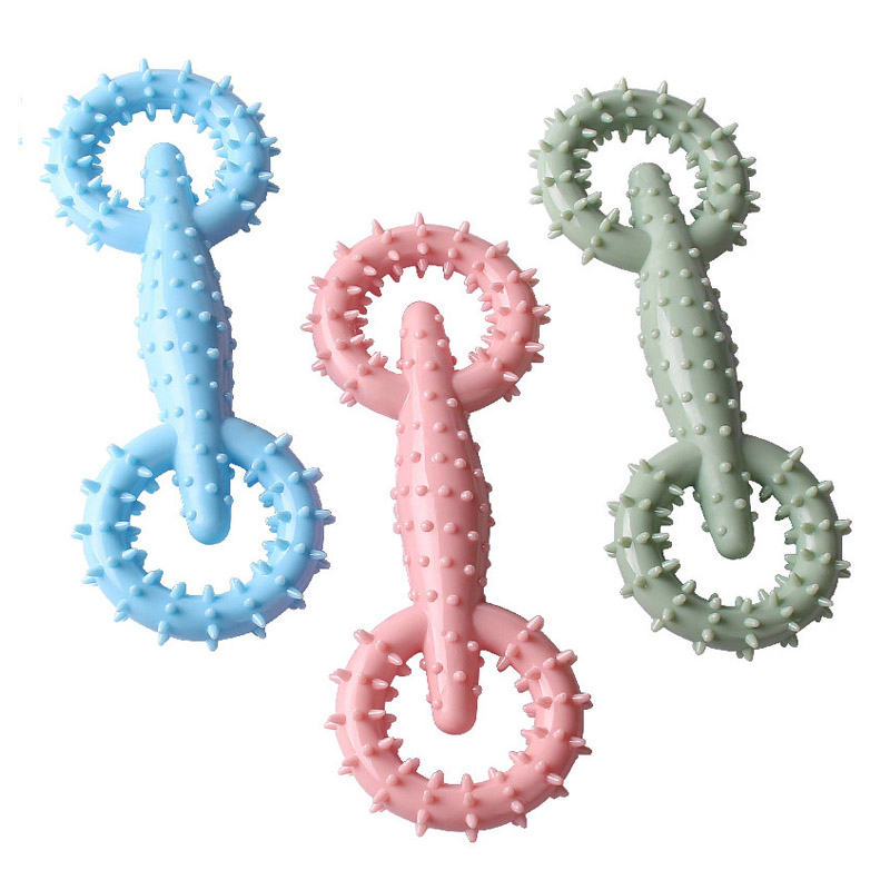 Pet Dog Molar Toys TPR Pull Ring Bump Puppy Chew Toy Bite Resistant Tooth Cleaning Interactive Training Dog Toys Pet Supplies