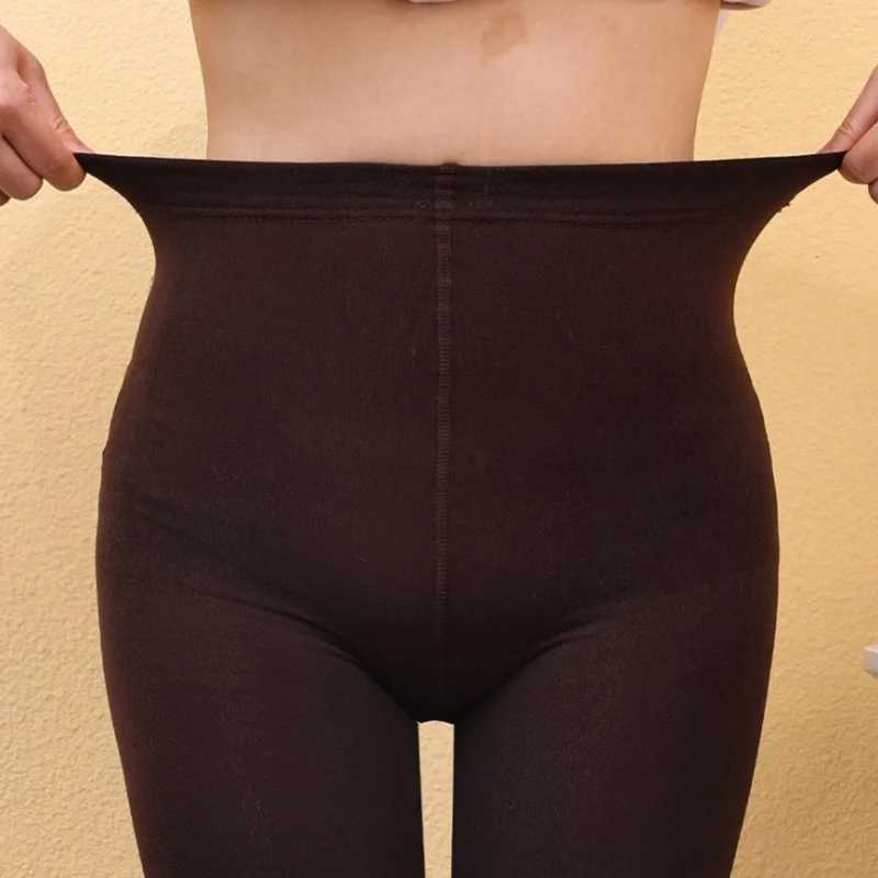 High Waist Leggings Women Velvet Slimming Warm Pantyhose Girls High Elasticity Plush Lining Thermal Pants Outdoor Thick TightsX240914