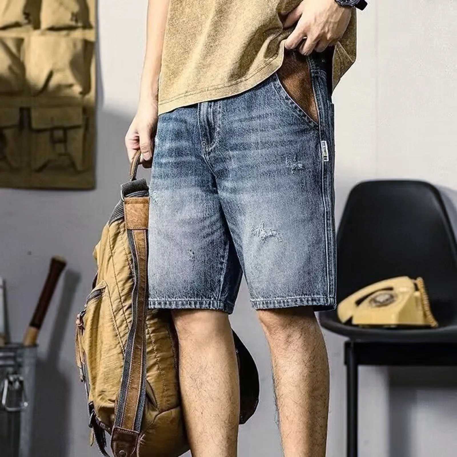 Shorts For Men Casual Summer Capri Pants MenS Shorts Casual Denim Shorts With Pockets Plus Size Shorts Para HombreX240914