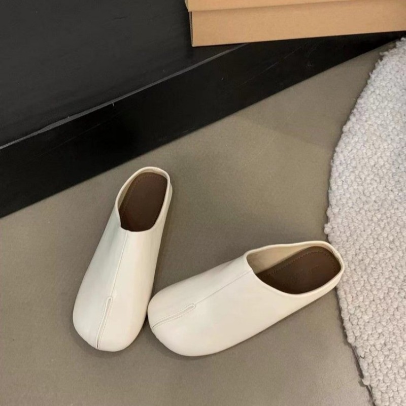 Gentle Bow Wrap Head Half Slipper Women Summer Outerwear 2024 New Heelless Flat Lazy Mueller Flip-flops Slippers Women