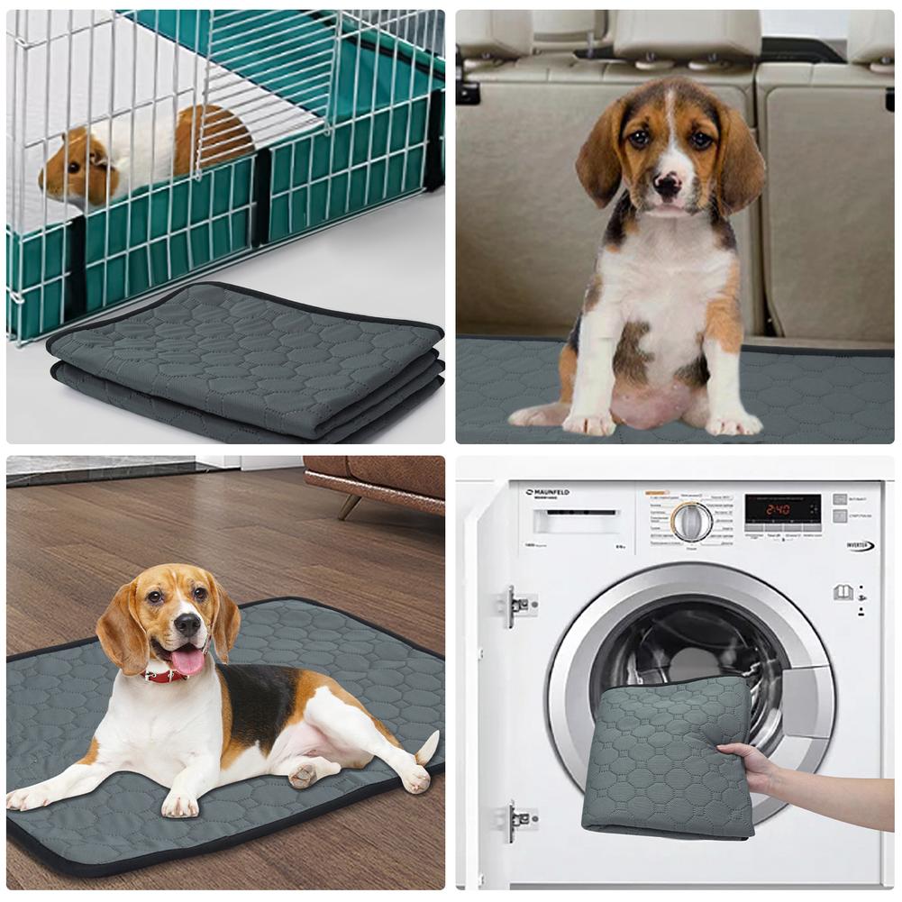 2 Pack Guinea Pig Cage Liner 45x60cm/60x120cm Washable Guinea Pig Pee Pads Waterproof Reusable Leakproof Guinea Pig Bedding Pads