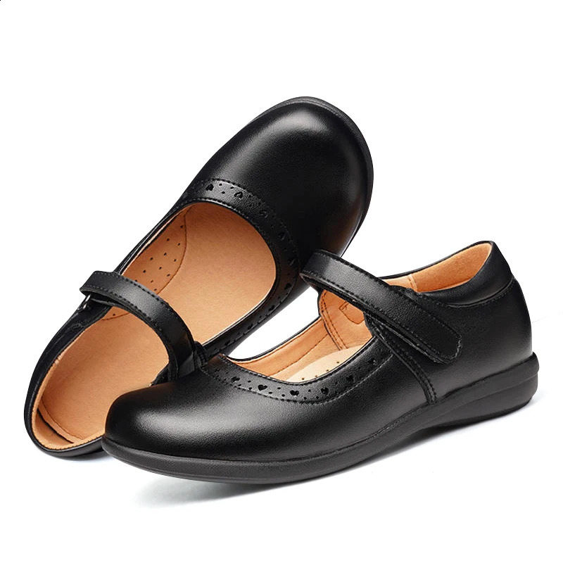 Flat School Shoes Due to Childhood Comfortable Princess Shoes for Girls Black Soft Bottom Female Child Shoe Mary Jane Kids Girl 240913