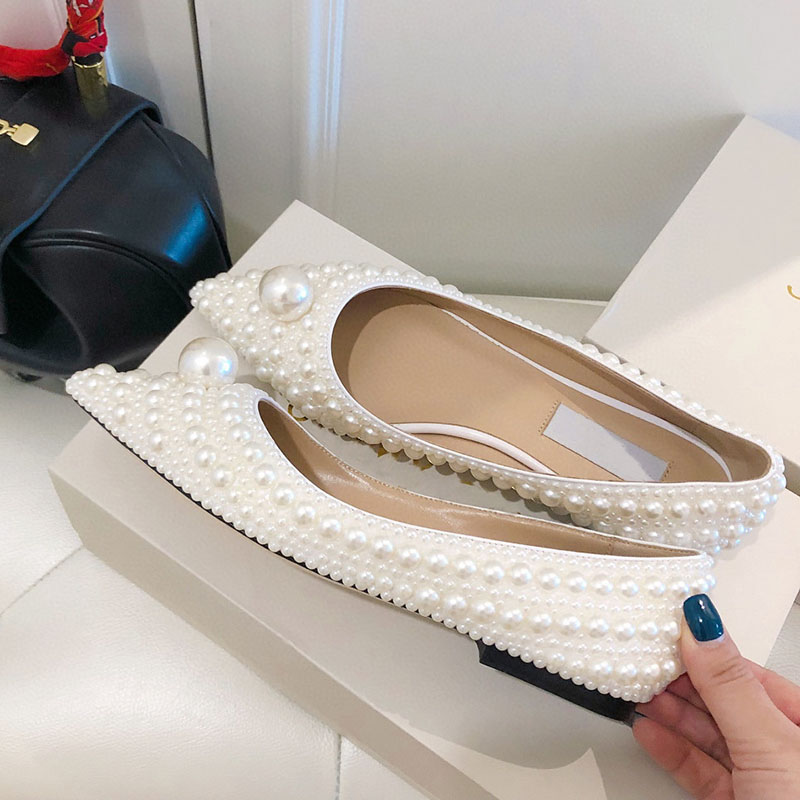 Luxury Summer Brand White Pearl Sandals Bridal Wedding Shoes Women Thin Stilettos Peep Toe Evening Party High Heels Top Quality
