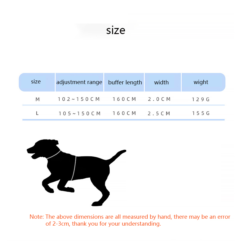 Reflective Retractable Dog Leash, Nylon Adjustable Sleeve Grip Pet Leash, Pet Accessories for Small and Medium Dogs & Large Dogs