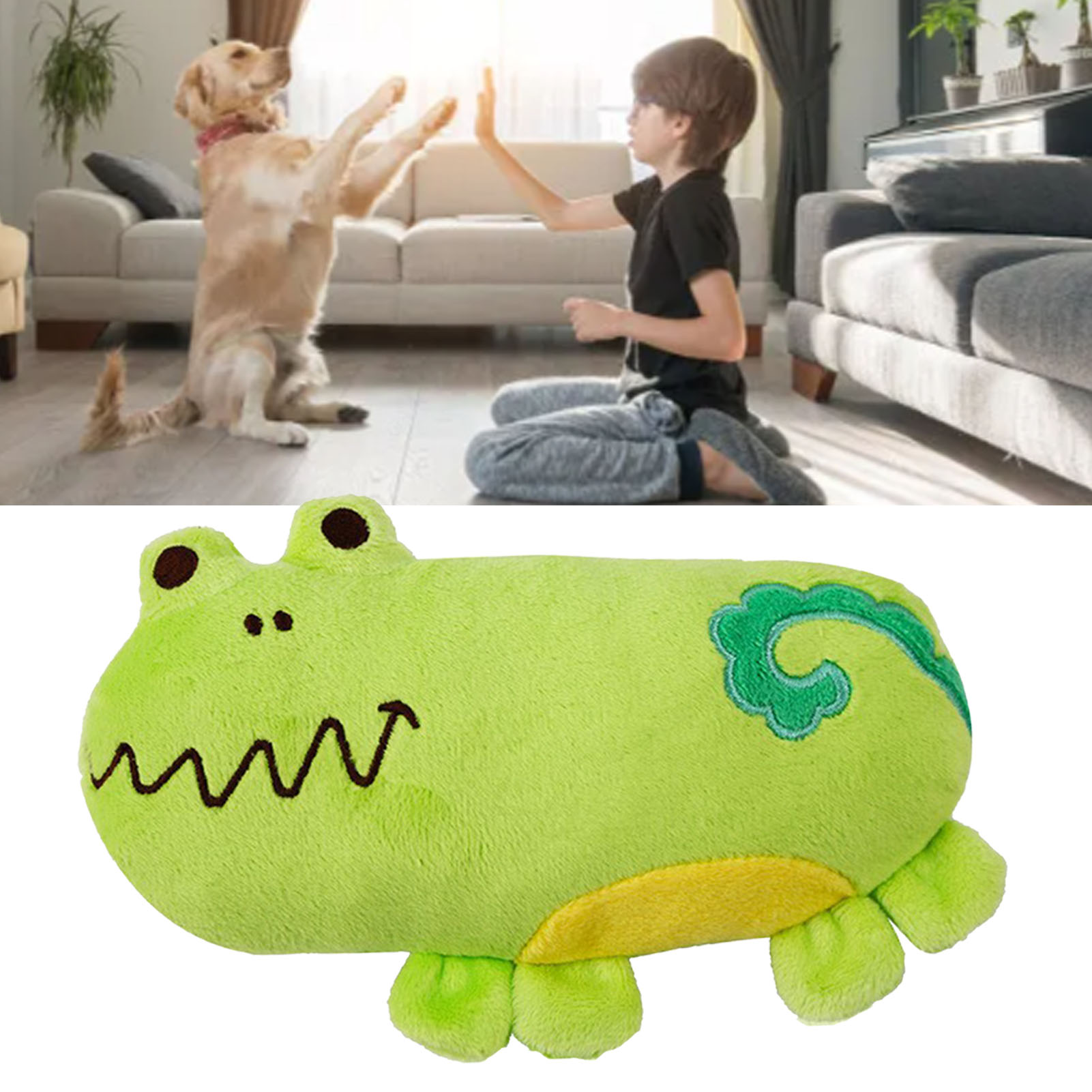 Plush Toys for Pets, Cute Cartoon Frog, Bite Resistance, Teeth Grinding, Stuffed, Toys for Dogs