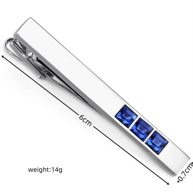 New copper material shiny red blue black crystal tie clip fashion brand mens wedding tie clip clothing accessories wholesaleX240914