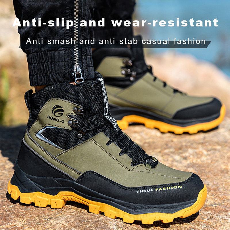 Safety Winter Men Fashion Work Steel Toe Puncture-Proof security Protective Boots Indestructible Shoes 784e
