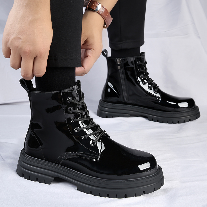 Men's Boots High-top Fashion Zipper Boots New Motorcycle Boots Outdoor Ankle Boots Luxury Brand Men Casual Boot