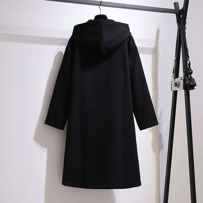 150Kg Plus Size Women's Autumn Winter Double-Sided Bust 156Cm 6Xl 7Xl 8Xl 9Xl 10Xl Long Horn Buttoned Woolen Coat