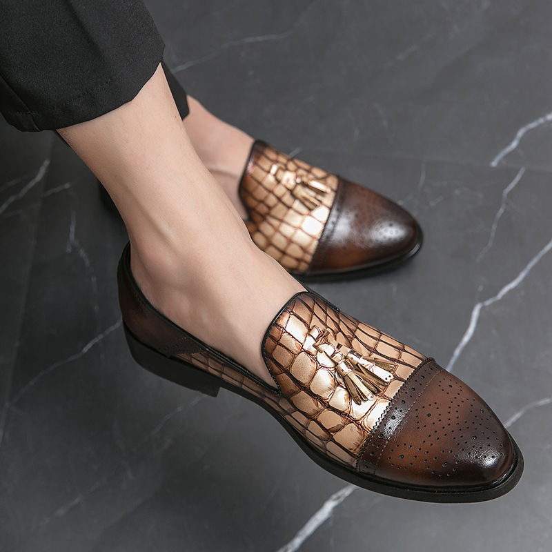 Leather New Designer Men's Dress Formal Casual Business Stylist Wedding Loafers Moccasins Italian Male Oxfords Man Shoes for Men 5ec5