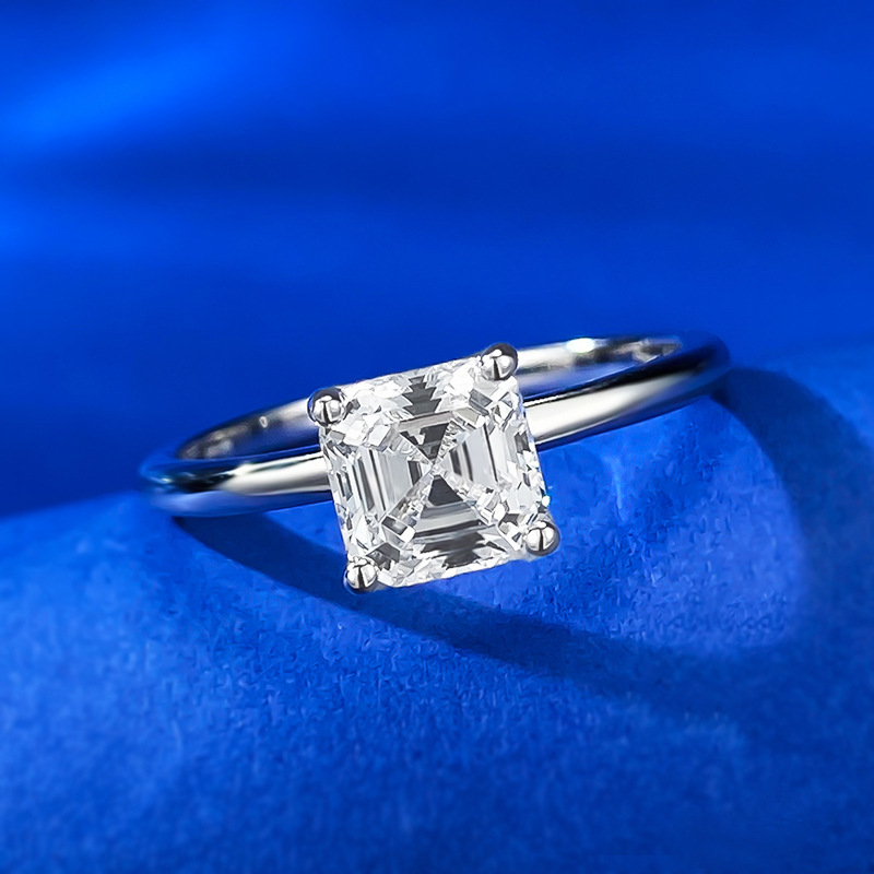 6MM Solitaire Moissanite Diamond Wedding Rings Simple Fine Jewelry Real 100% 925 Sterling Silver Pagoda Cute Gemstones Party Eternity Women Engagement