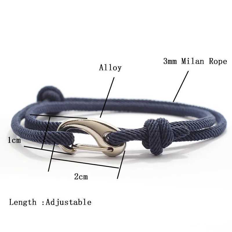 Charm Bracelets New adjustable 3mm thin rope bracelet Homme double-layer hand woven rope bracelet Pulseras Hombre Legend Braslet mens Joias J240914
