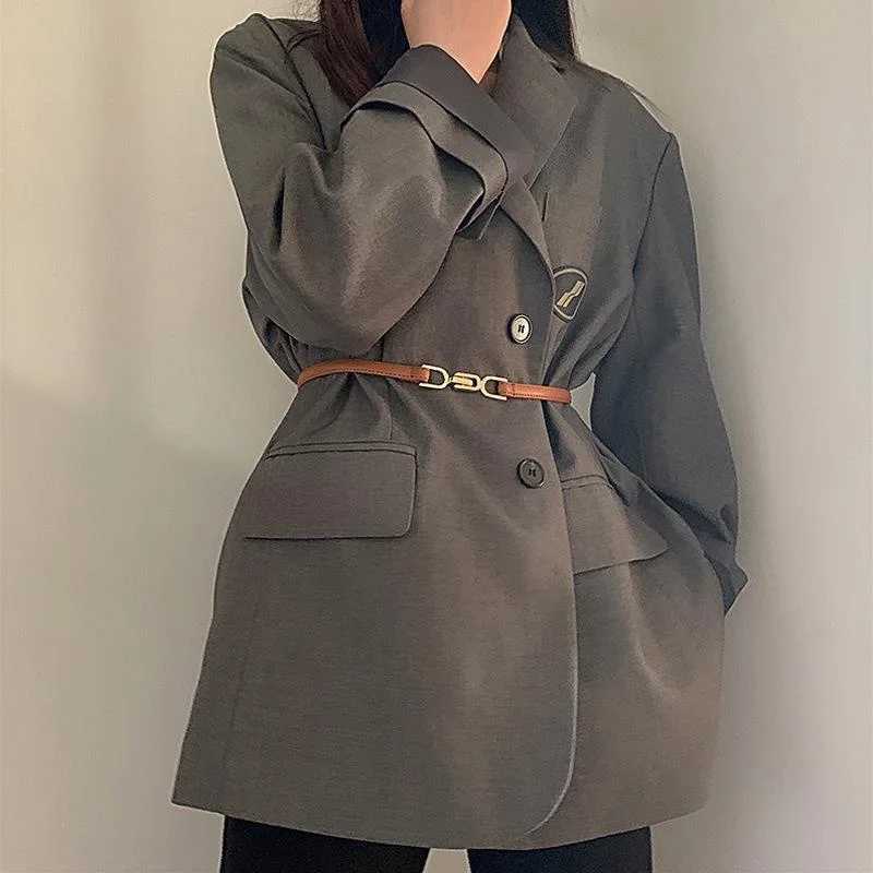 New Luxury Gold Buckle Stretch Belt Women Fashion Thin Metal Buckle Retro Belts Female Jeans Dress Waistband 2024 Waist BeltX240914