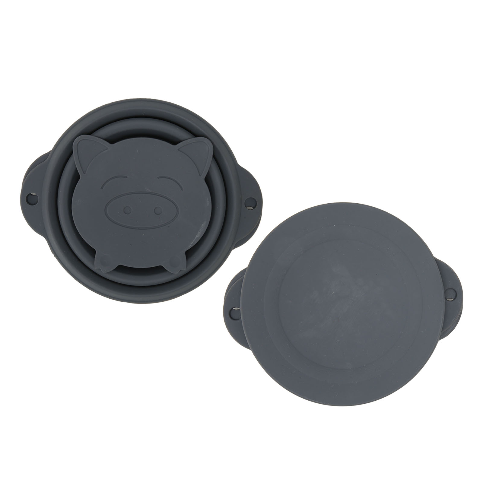 Collapsible Dog Travel Bowls Portable Food Grade Silicone Foldable Dog Bowls With Lids For Outdoor