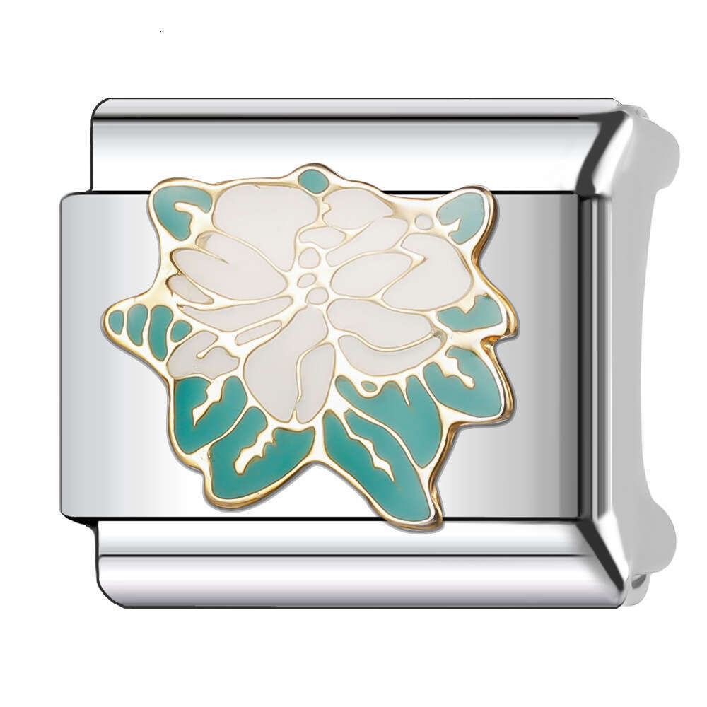 New Women's Gift butterfly flower Bead Italian Charms Links Bangle Beads Fit 9mm Stainless Steel Bracelet Making DIY For Women Fashion Jewelry