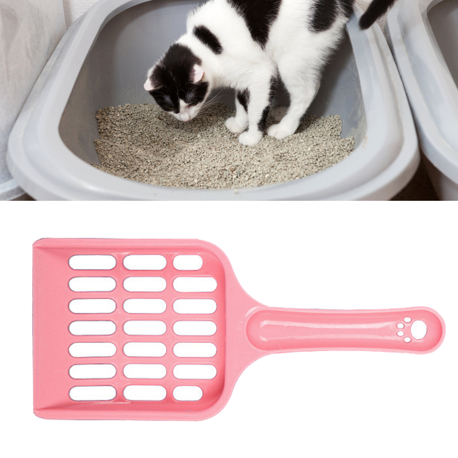 Cat Litter Scoop, Hollow Grid, Easy Filtering Kitten Litter Shovel, PP Plastic Cat Poop Sifter