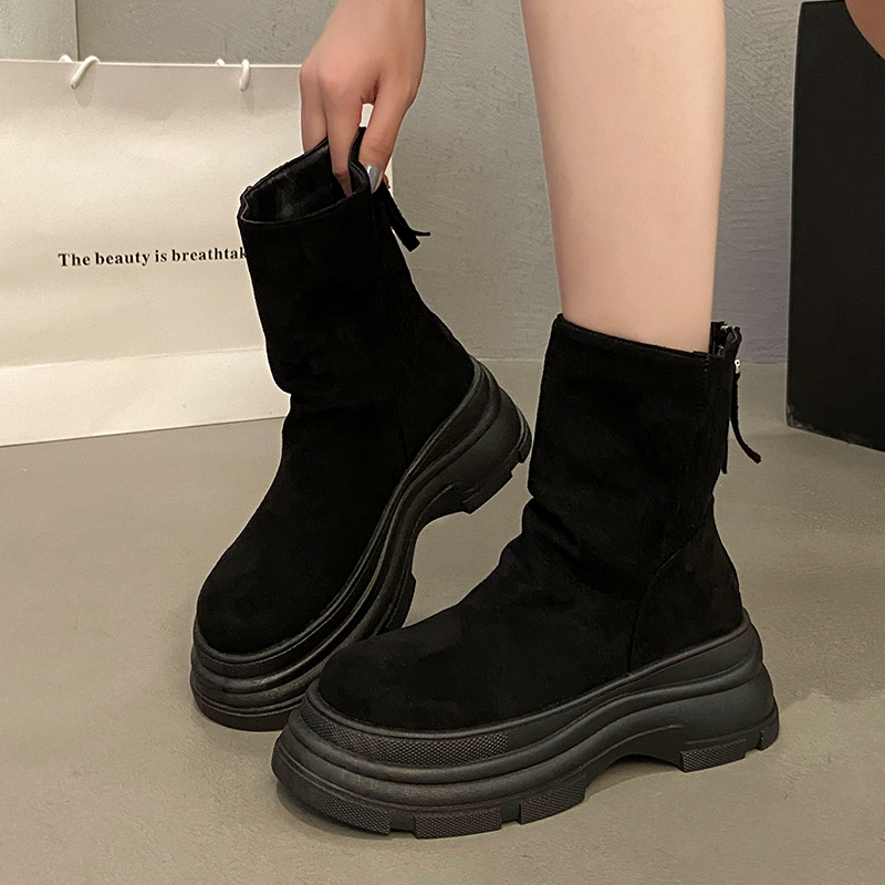 Ankle White Boots-Women Autumn Shoes Low Riding 2024 Leather Ladies Retro Motorcycle boots Lolita Boots Rock S 2513