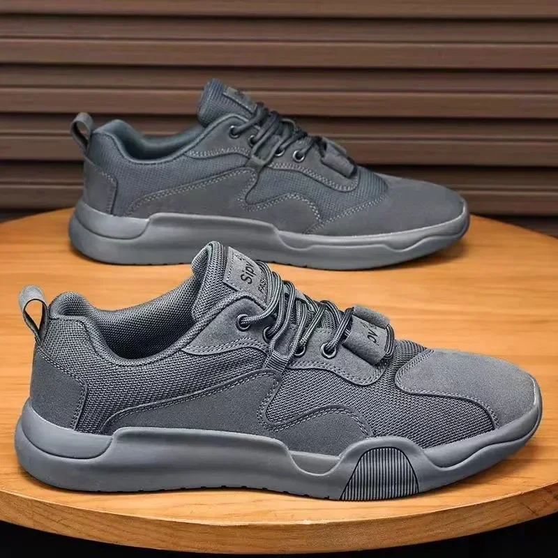Men's Shoes Breathable Mesh Comfort Men Sports Shoes Lightweight Casual Lace Up Running Man Shoes Sneakers Thick Soled