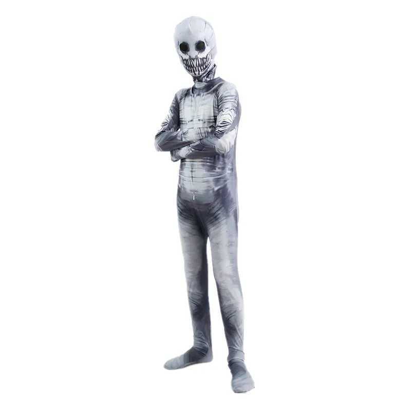 Halloween Ghost Skin Costume Grim Reaper Costume Terrifying Skeleton Tight Clothes Shadow Demon Bodysuit Childrens Dress up Party Costumes W240914